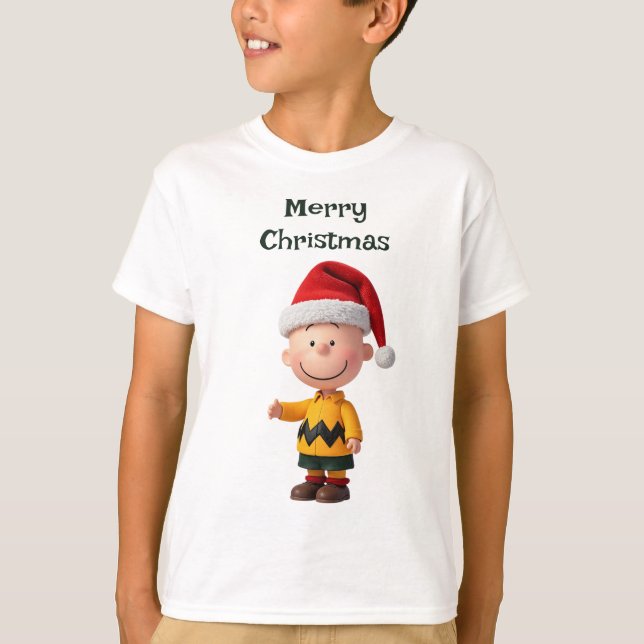 Lustigt Tecknad till jul T Shirt (Framsida)