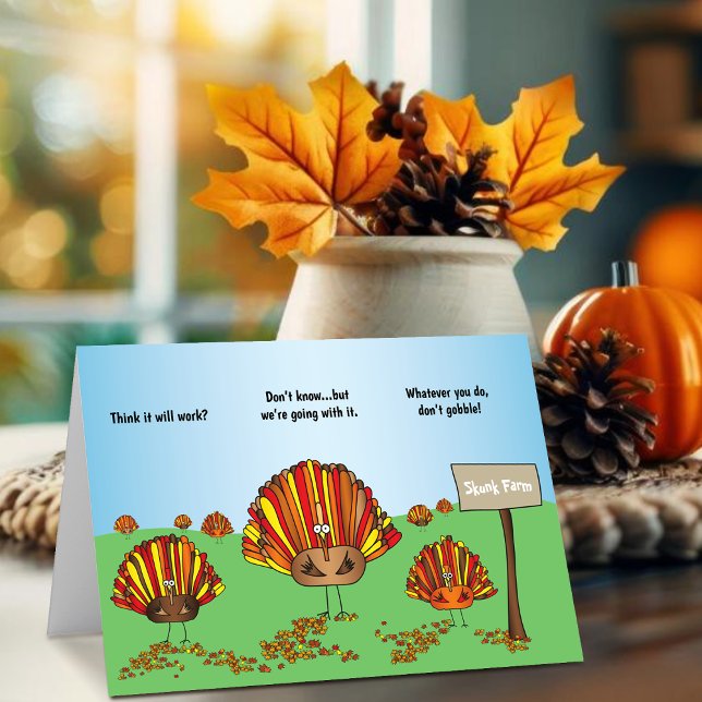 Lustigt, Tecknad Turkiets Thanksgiving Helgdag Kort (Hey! Check out this most awesome cartoon Turkey Thanksgiving and Holdiay greeting card!)