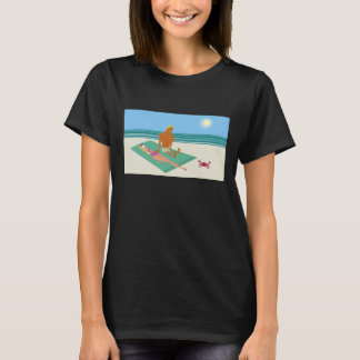 Lustigt Tecknade figurer vid Beach T Shirt