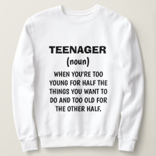 Lustigt "TEENAGER DEFINITION" Svettskjorta T Shirt