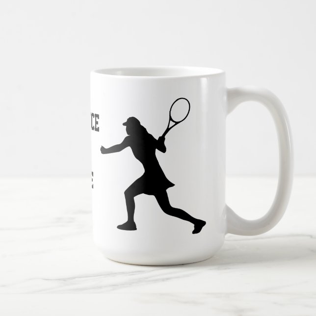 Lustigt tennis mugg med silhuett av kvinnliga spel (Höger)