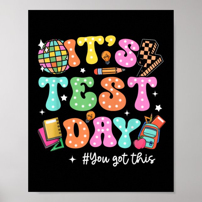 Lustigt testdag på testdagen Du Har den här underv Poster (Framsidan)