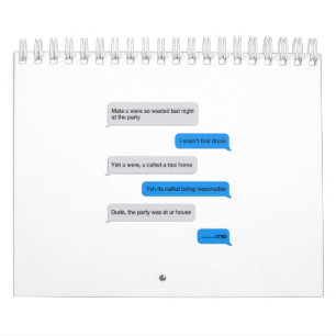 Lustigt textmeddelande kalender