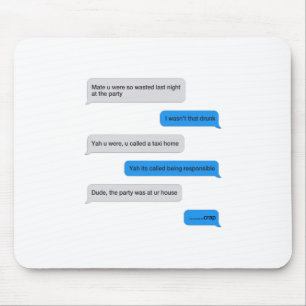 Lustigt textmeddelande musmatta