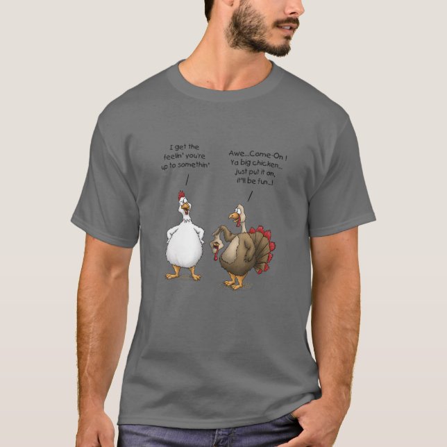 Lustigt Thanksgiving Big Chicken Det blir Roligt f T Shirt (Framsida)