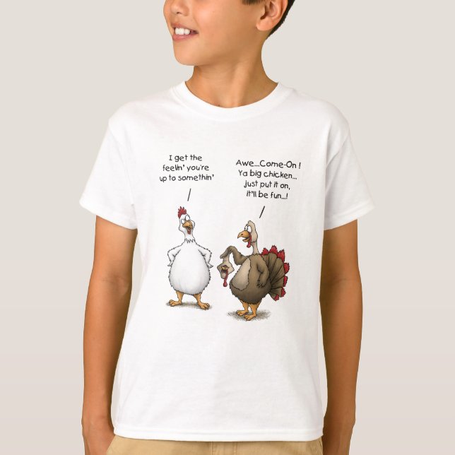 Lustigt Thanksgiving Big Chicken Det blir Roligt T T Shirt (Framsida)