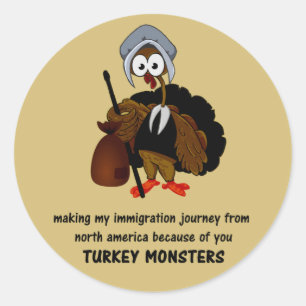 Lustigt thanksgiving-dekal runt klistermärke
