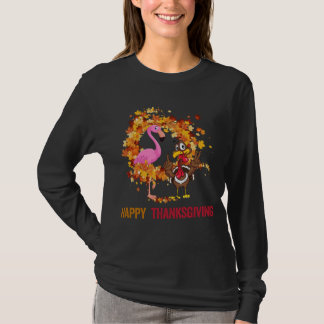 Lustigt Thanksgiving Flamingo med Turkiets klumppe T Shirt