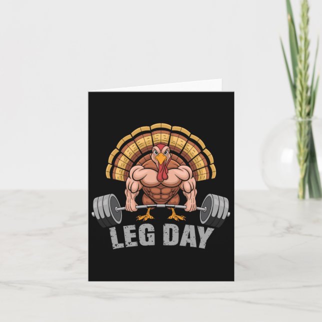 Lustigt Thanksgiving för Turkiets Leg Day Dead Kort (Framsida)