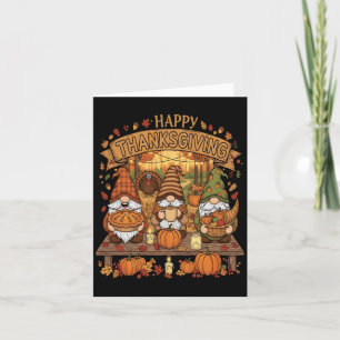 Lustigt Thanksgiving Gnome Squad med framstående h Kort