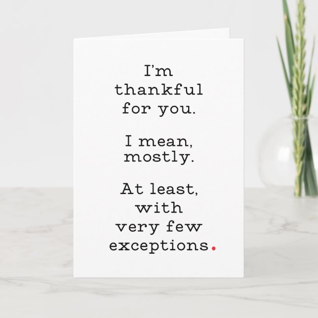 Lustigt Thanksgiving-kort Tack Kort (Framsida)