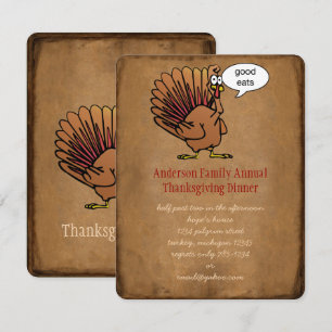 Lustigt Thanksgiving Middag Inbjudningar