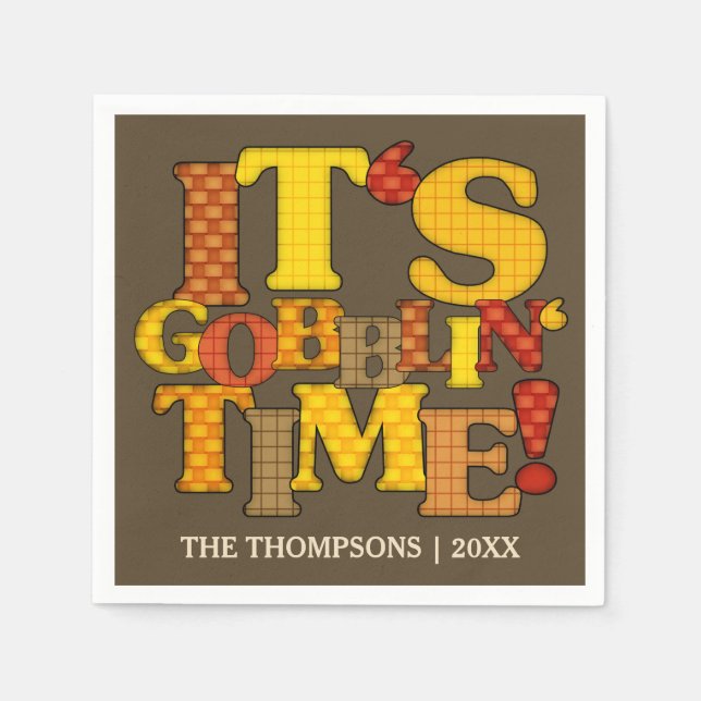 Lustigt Thanksgiving Middag Pappersservett (Framsidan)