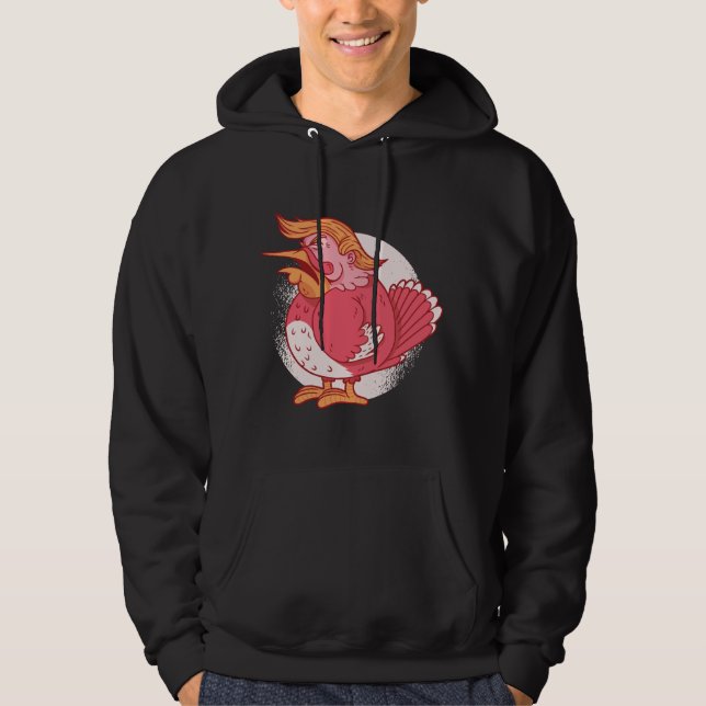 Lustigt thanksgiving rosa av kalkoner hoodie (Framsida)