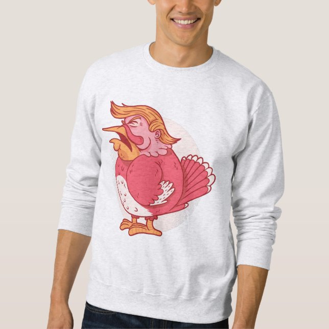 Lustigt thanksgiving rosa av kalkoner lång ärmad tröja (Framsida)