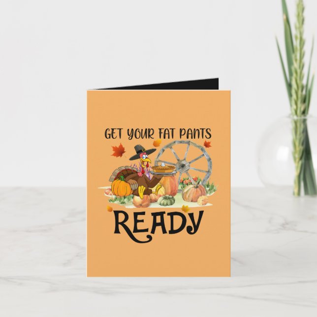 Lustigt Thanksgiving turkey tjock byxor lägger til Helgkort (Framsida)