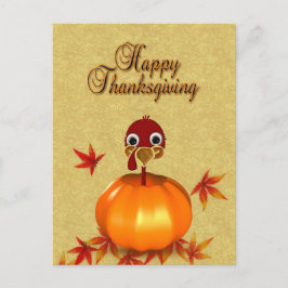 Lustigt Thanksgiving Turkiet i Pumpkin Postcard Helg Vykort