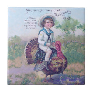 Lustigt Thanksgiving Turkiet Kakelplatta