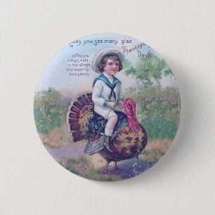 Lustigt Thanksgiving Turkiet Knapp