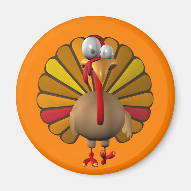 Lustigt Thanksgiving Turkiet Magnet (Framsidan)