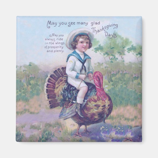 Lustigt Thanksgiving Turkiet Magnet (Framsidan)