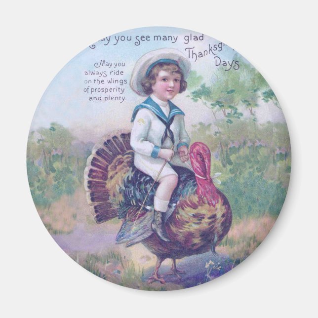 Lustigt Thanksgiving Turkiet Magnet (Framsidan)