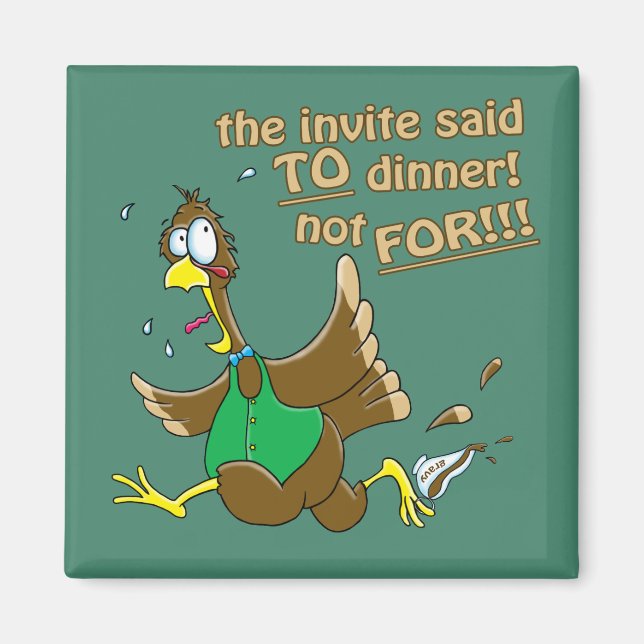 Lustigt Thanksgiving Turkiet Middag Magnet (Framsidan)