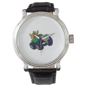 Lustigt Thanksgiving Turkiet Riding Monster Lastbi Armbandsur