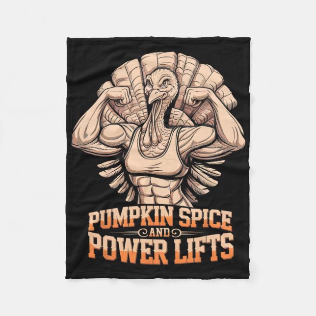 Lustigt Thanksgiving: Turkiska Powerlift Gym Worko Fleecefilt (Framsidan)
