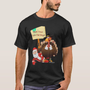 Lustigt Thanksgiving vänta på din Tjock Boy Funny  T Shirt