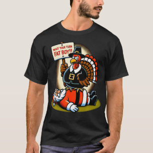 Lustigt Thanksgiving vänta på din Tjock Boy Funny  T Shirt