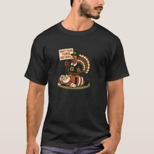 Lustigt Thanksgiving vänta på din Tjock Boy Funny T Shirt