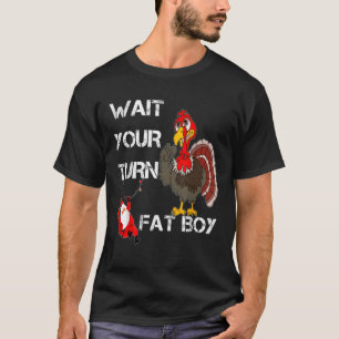 Lustigt Thanksgiving Vänta på din Tjock-pojke Turk T Shirt