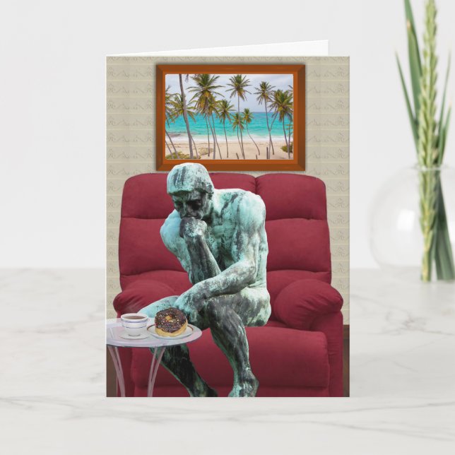 Lustigt Thinker tänker på dig Kort (Framsida)