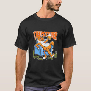 Lustigt Thirsty Beer dricker tiger på en törstiger T Shirt