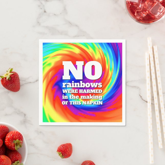 Lustigt TieDye Inga regnbågar skadades ... Pappersservett (Insitu)