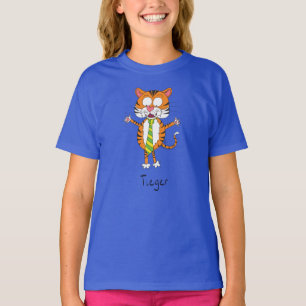Lustigt Tiger i en Tie Tecknad Kids T Shirt