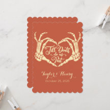 Lustigt till döden gör oss Party bröllopsinbjudnin