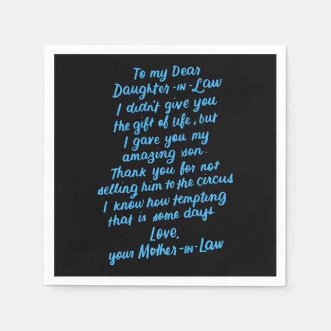 Lustigt till min kära dotter i juridik pappersservett (Framsidan)