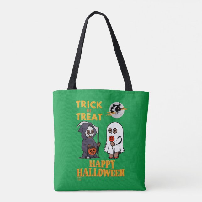 Lustigt till påsen "HALLOWEEN 1" Tygkasse (Baksida)