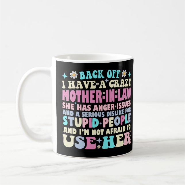 Lustigt tillbaka har jag en galen Svärmor Kaffemugg (Vänster)