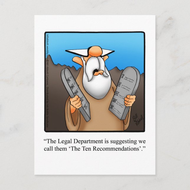 Lustigt "Tio rekommendationer" Humor-vykort Vykort (Framsida)