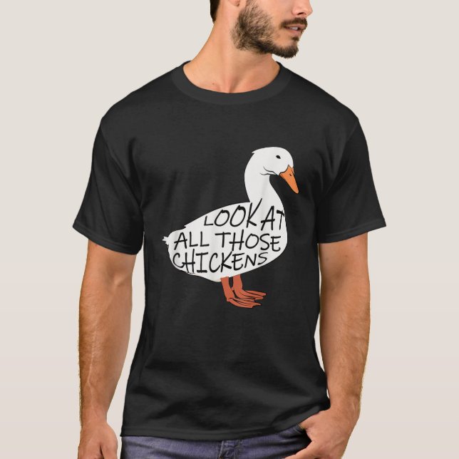 Lustigt titta på alla Chickens T-Shirt (Framsida)