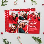 Lustigt titta på oss 5 Photo Collage-Helgdag Julkort<br><div class="desc">Den här roliga fem fotokollage-helgdag har stil-typografi: "Titta på oss, vara festive och saker." Gör jultomten, renhållare, fula svettare eller andra uppenbara julattityder och tillbehör. Fäst sedan några foton. Ladda upp dina favoriter, och, voila - du har har dig själv ett helgdag-kort som säkert ger dina vänner och din familj...</div>