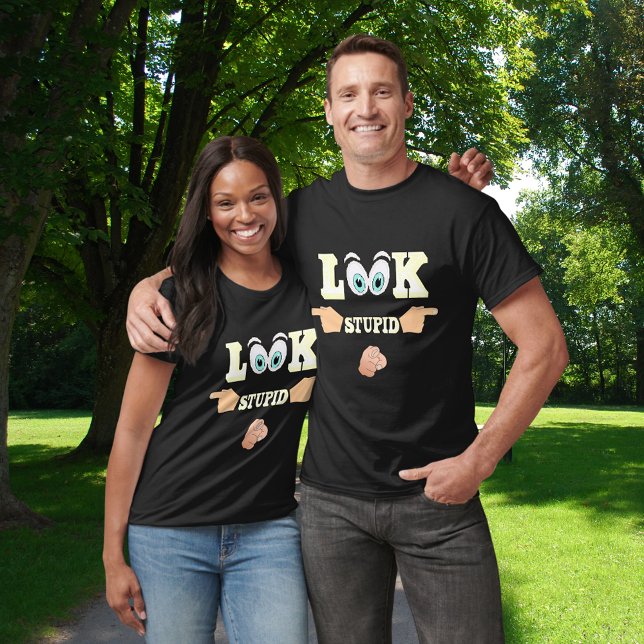 Lustigt titta på Stupid Hand Pointing Unisex T-shirt (Funny Look at Stupid Hand Pointing Unisex T-Shirt)