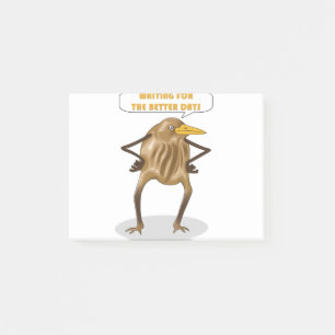 Lustigt Tittar fåglar väntar på bättre dagar Post-it Block