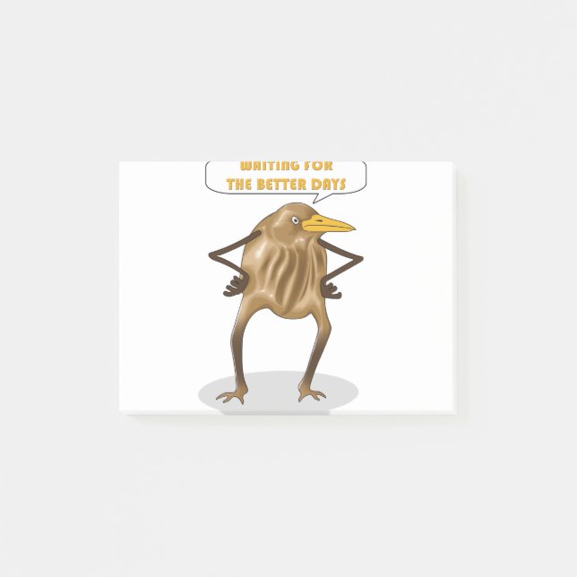 Lustigt Tittar fåglar väntar på bättre dagar Post-it Block (Framsida)