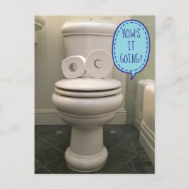 Lustigt Tittar Toilet och fråga hur det går? Vykort