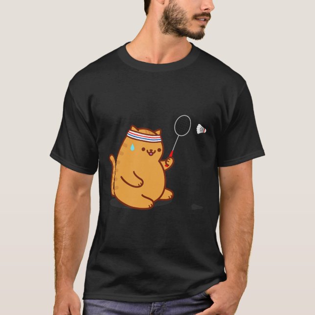 Lustigt Tjock Cat-uppspelning T Shirt (Framsida)