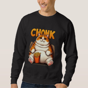 Lustigt Tjock Cats Meme, Chonk Cat Lover Gift Lång Ärmad Tröja